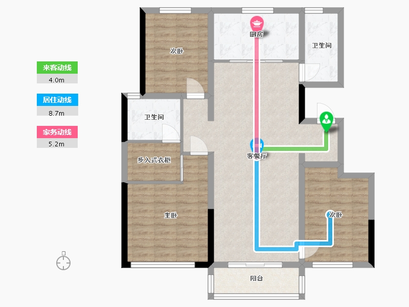 河南省-郑州市-融创中原宸院-96.00-户型库-动静线