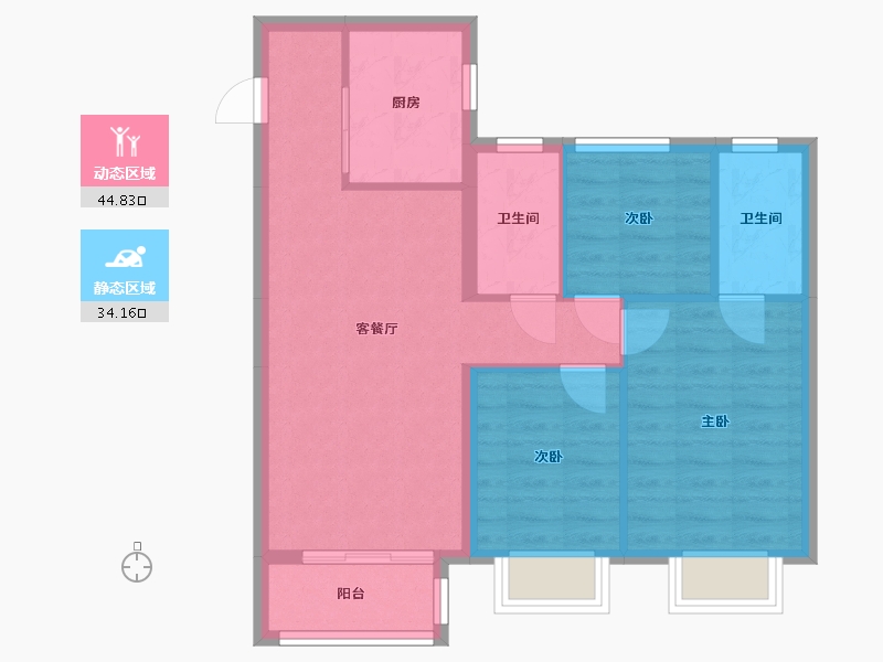 河北省-衡水市-富力院士廷-82.94-户型库-动静分区