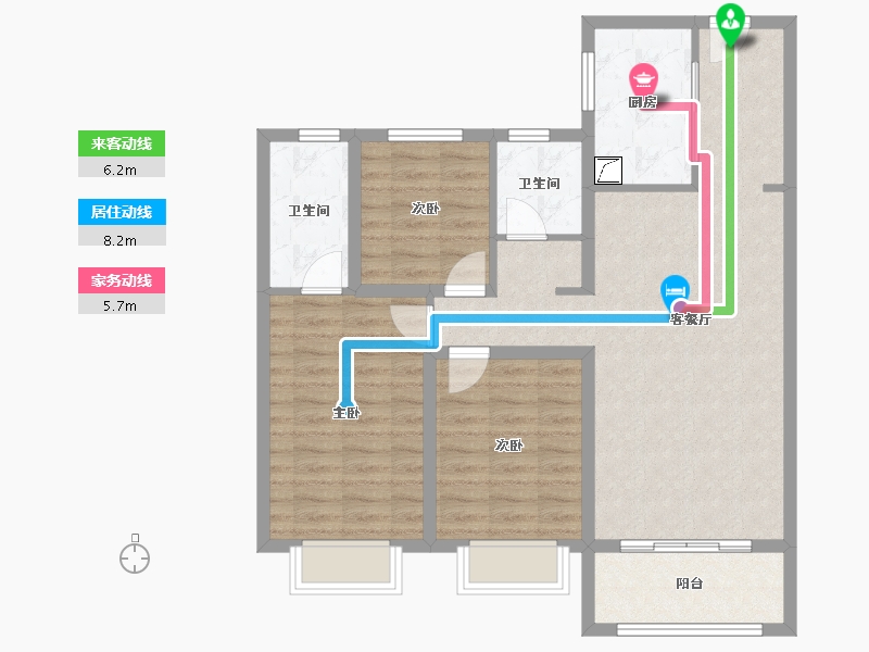 山西省-太原市-融创中心-90.00-户型库-动静线