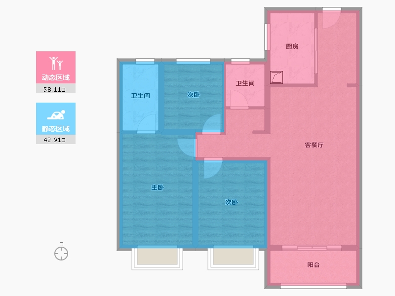 山西省-太原市-融创中心-90.00-户型库-动静分区