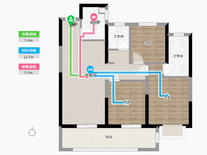 江苏省-南通市-金雅中央城-79.00-户型库-动静线