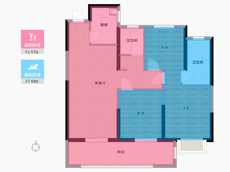 江苏省-南通市-金雅中央城-79.00-户型库-动静分区