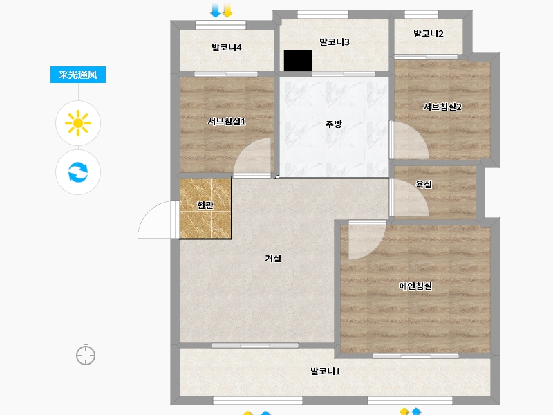 경기도-안양시 동안구-초원5단지LG-60.98-户型库-采光通风