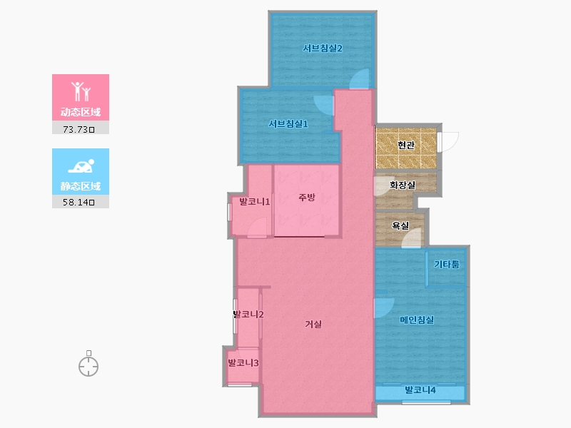 경기도-성남시 분당구-백현마을2단지-135.60-户型库-动静分区