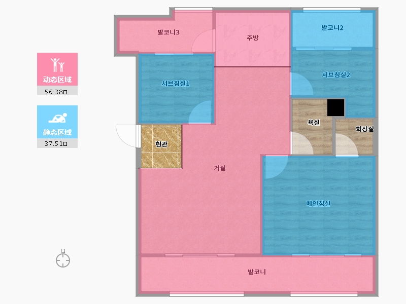 경기도-안양시 동안구-초원5단지LG-95.73-户型库-动静分区