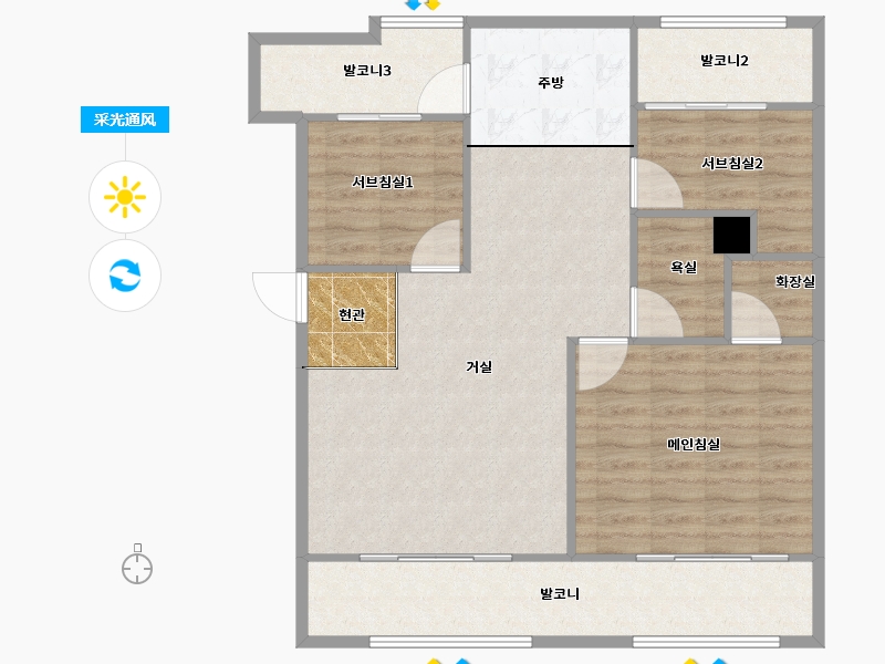 경기도-안양시 동안구-초원5단지LG-95.73-户型库-采光通风