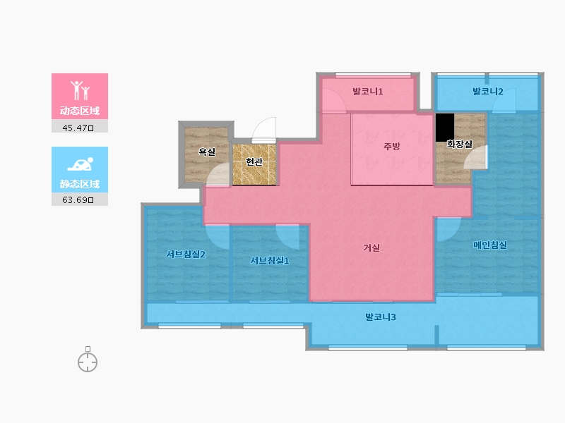 경기도-성남시 분당구-백현마을2단지-110.79-户型库-动静分区