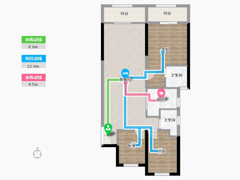 浙江省-金华市-商城苏溪印象-86.00-户型库-动静线