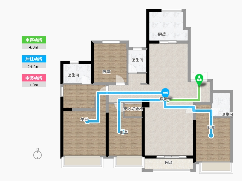 陕西省-西安市-西港碧水湾-143.18-户型库-动静线