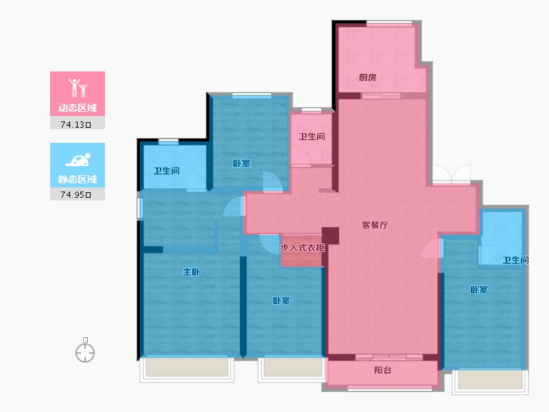 陕西省-西安市-西港碧水湾-143.18-户型库-动静分区