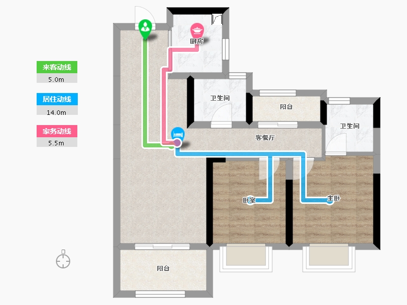 浙江省-杭州市-佳印府-75.00-户型库-动静线