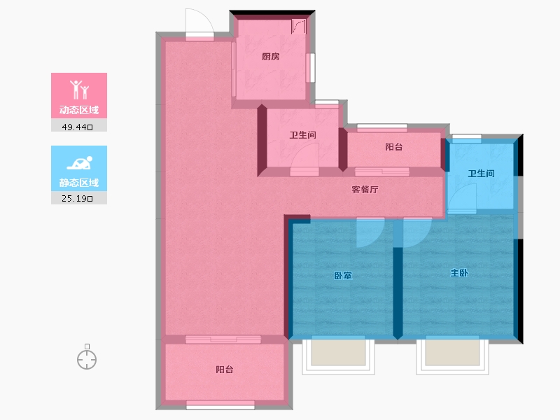 浙江省-杭州市-佳印府-75.00-户型库-动静分区