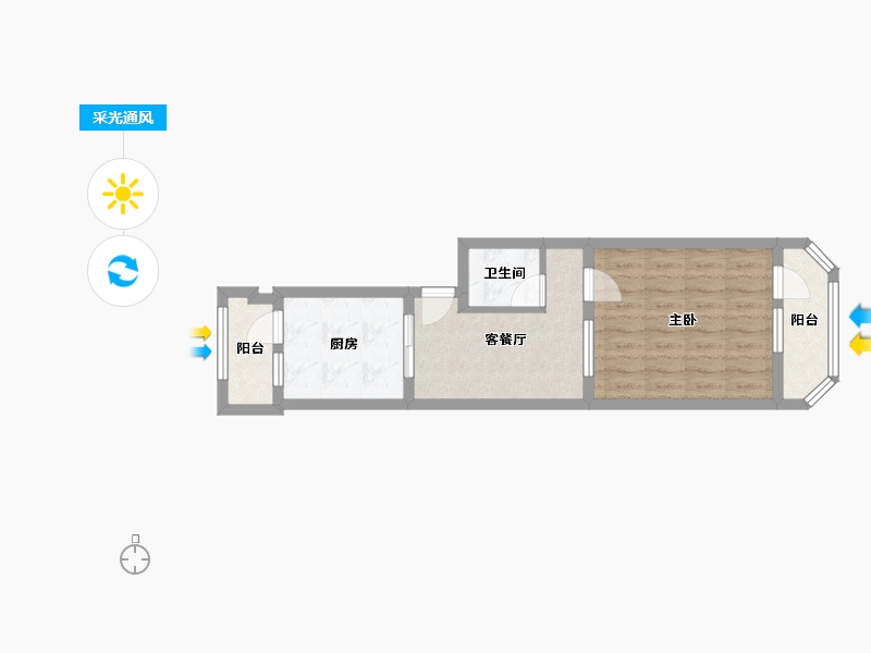 北京-北京市-和义南苑北里小区-一区-45.00-户型库-采光通风