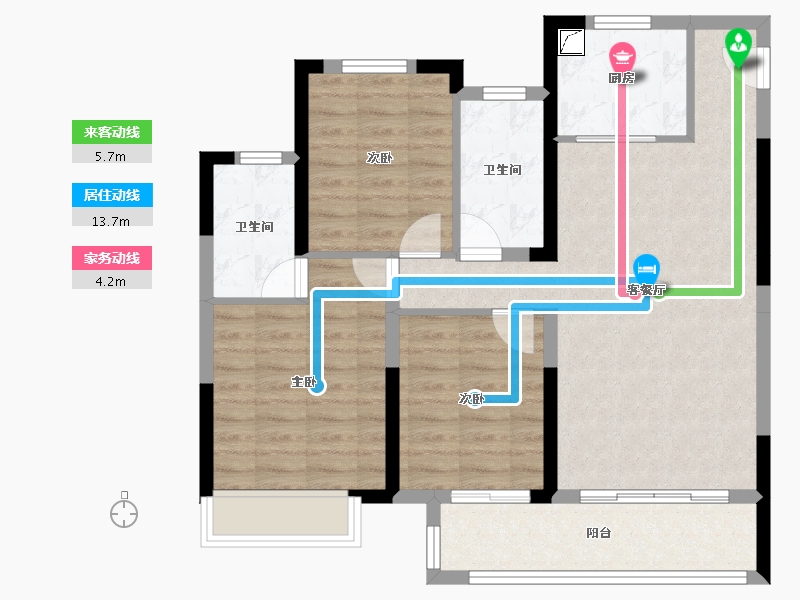 湖北省-荆州市-凤鸣兰台-89.30-户型库-动静线