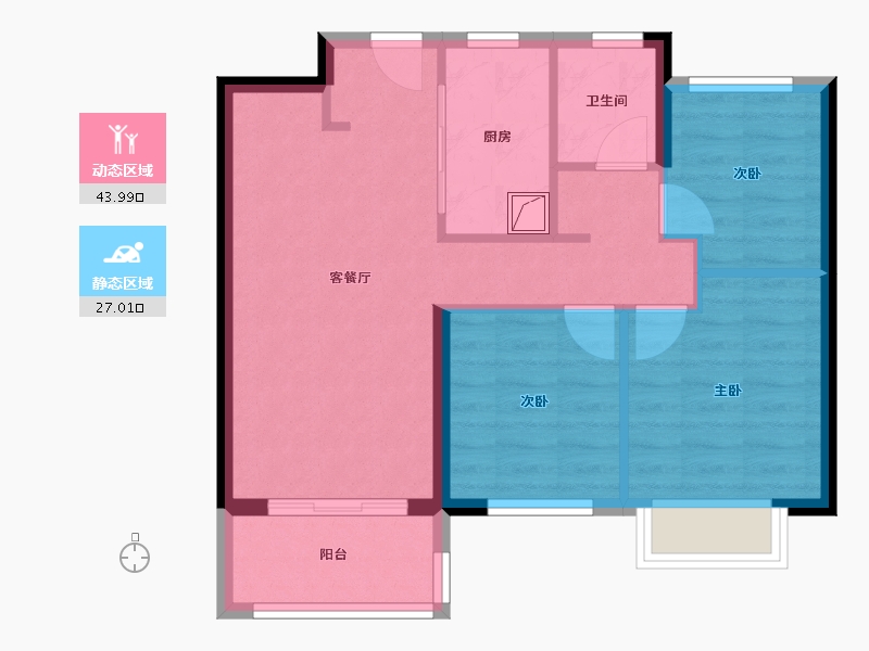 湖北省-武汉市-保利时光印象-70.00-户型库-动静分区