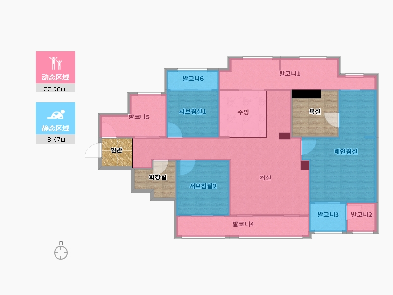 경기도-성남시 분당구-판교푸르지오그랑블-130.66-户型库-动静分区