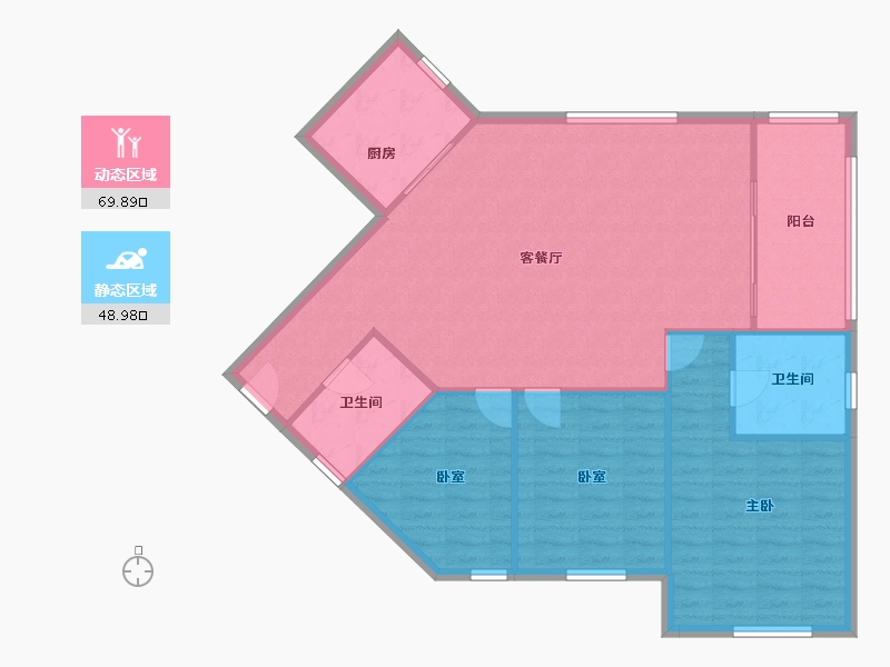 浙江省-杭州市-临江花园-110.00-户型库-动静分区