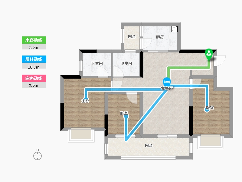 重庆-重庆市-阳光城·文澜府-83.00-户型库-动静线