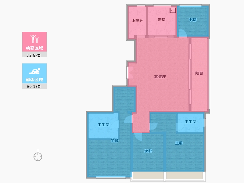 浙江省-杭州市-时代滨江丹枫四季院-138.20-户型库-动静分区