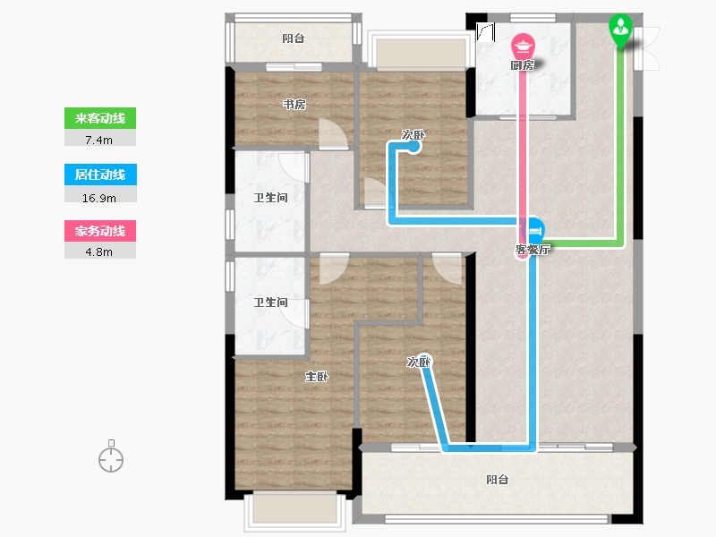 湖南省-长沙市-弘坤东昇-124.00-户型库-动静线