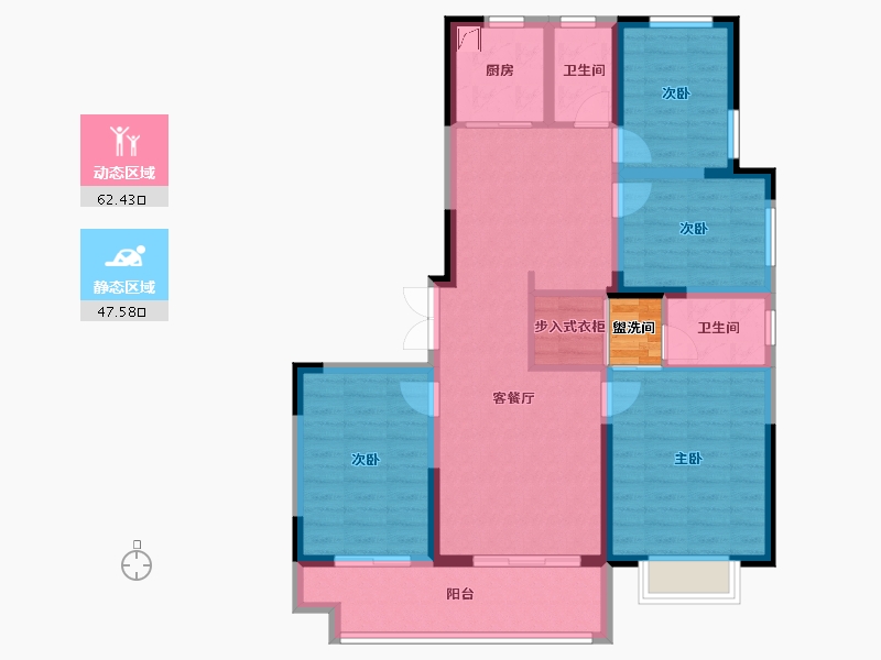 江苏省-连云港市-恒润郁洲府-100.00-户型库-动静分区