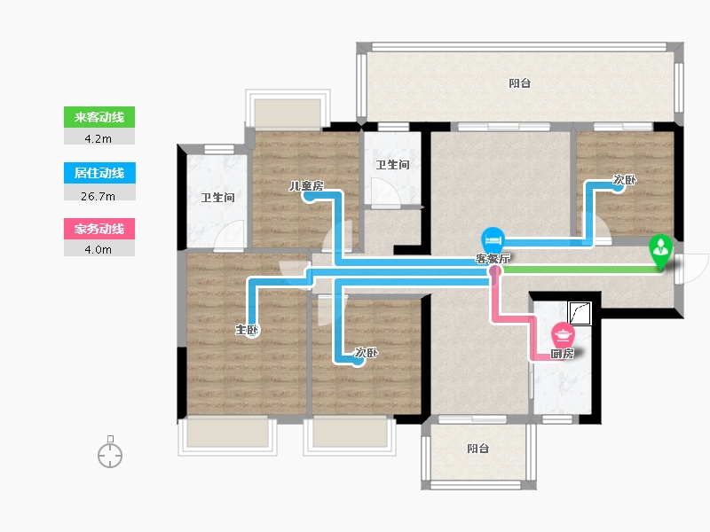 广西壮族自治区-南宁市-大唐院子-89.85-户型库-动静线