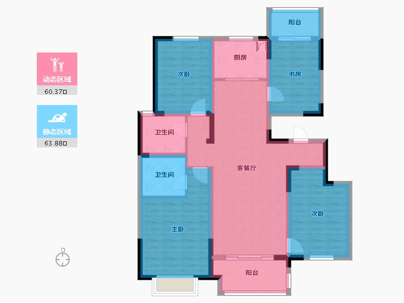 山西省-运城市-舜都首府-121.65-户型库-动静分区