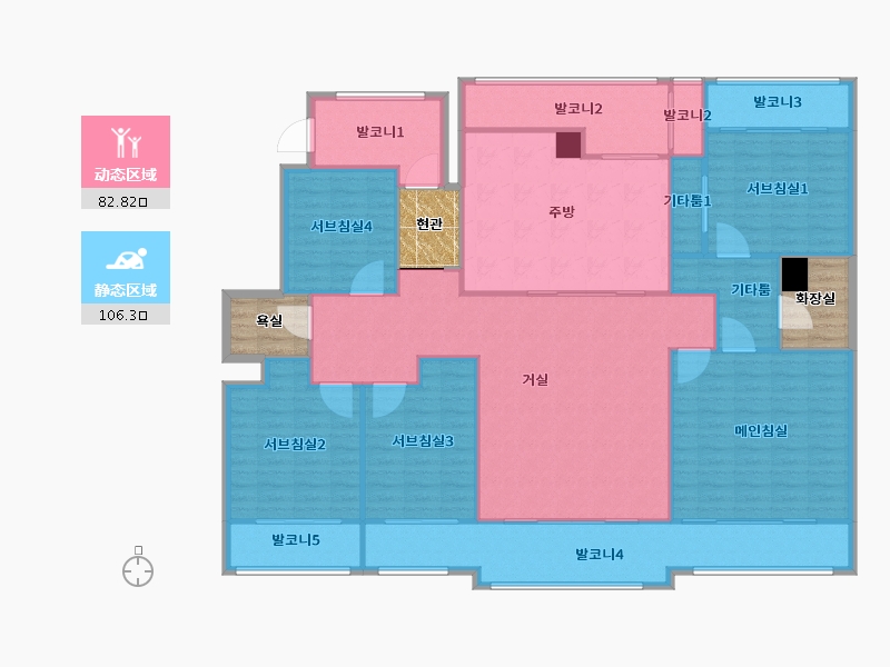 경기도-화성시-신영통현대타운2단지-186.62-户型库-动静分区