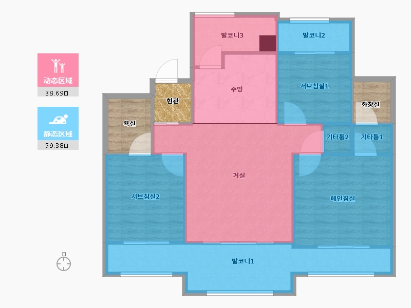 경기도-안양시 동안구-인덕원대림2차-99.52-户型库-动静分区