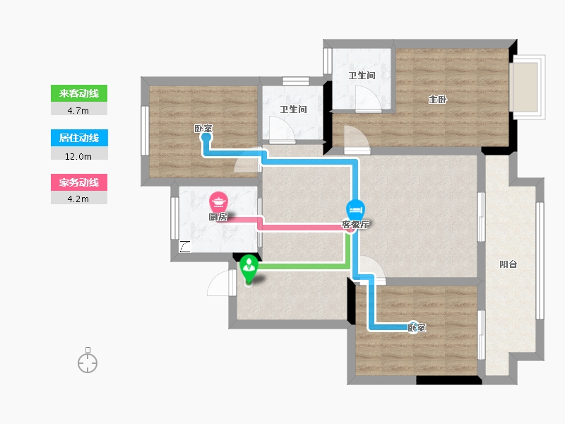 江苏省-常州市-晋陵和庭-88.00-户型库-动静线