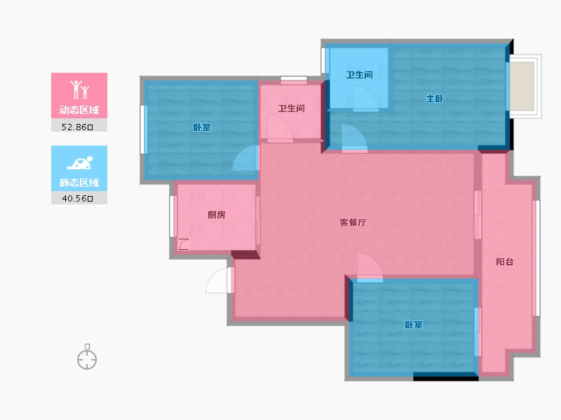 江苏省-常州市-晋陵和庭-88.00-户型库-动静分区