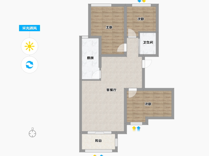 山西省-长治市-德胜嘉苑-78.00-户型库-采光通风