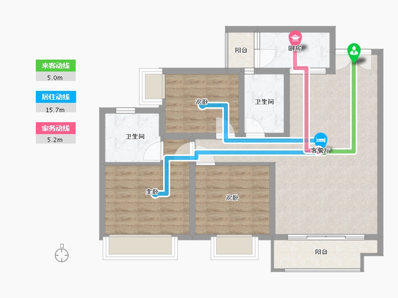 四川省-绵阳市-兴发孔雀城-83.88-户型库-动静线