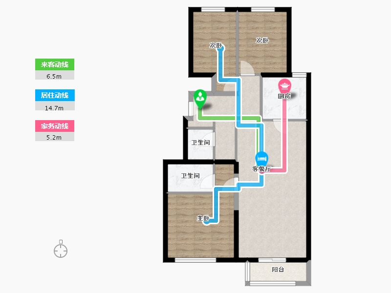 北京-北京市-未来逸园-97.00-户型库-动静线