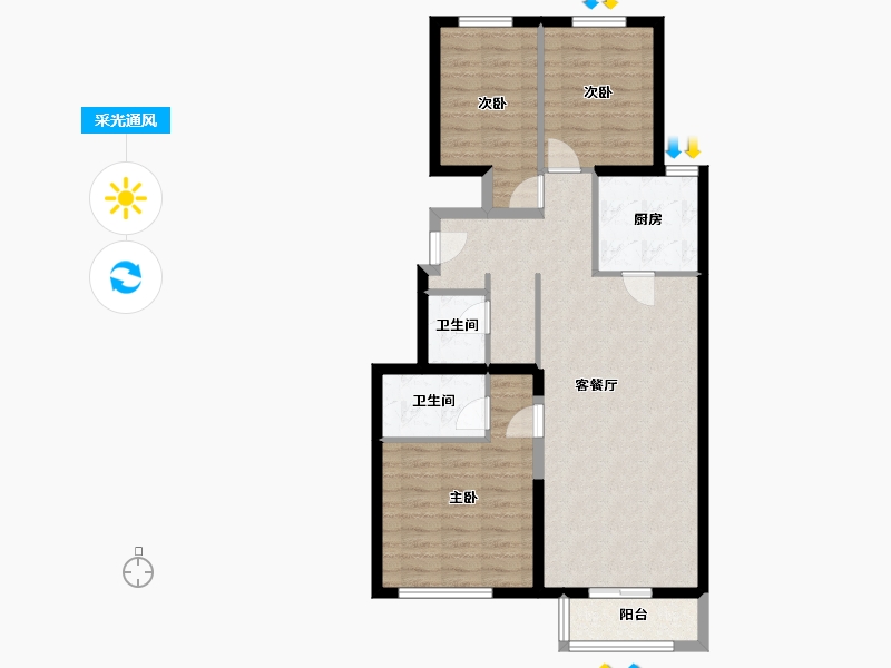 北京-北京市-未来逸园-97.00-户型库-采光通风