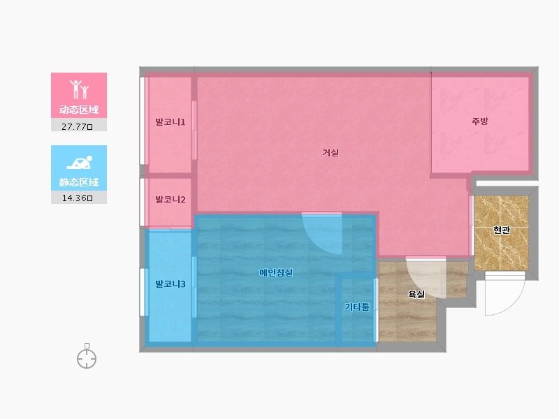 서울특별시-강남구-선릉역대우아이빌5차-43.55-户型库-动静分区