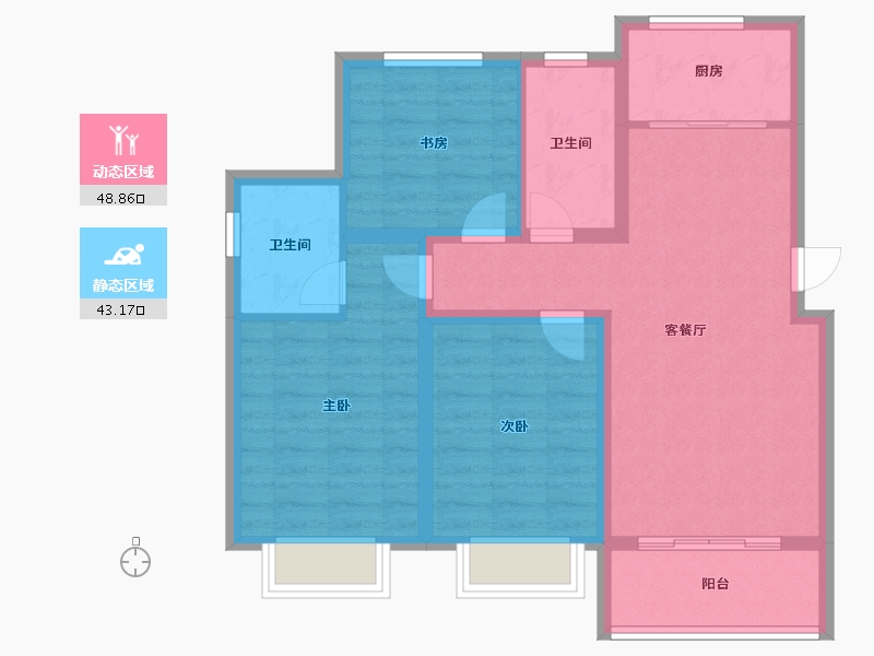 河北省-石家庄市-清河湾东区-82.00-户型库-动静分区