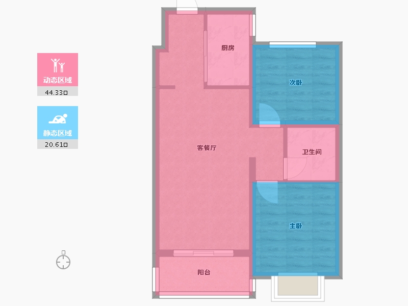 河北省-沧州市-新城悦隽风华-60.00-户型库-动静分区