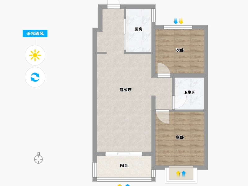 河北省-沧州市-新城悦隽风华-60.00-户型库-采光通风