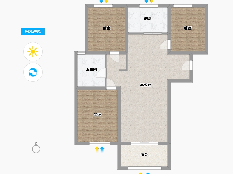 山东省-济宁市-水韵城-99.50-户型库-采光通风