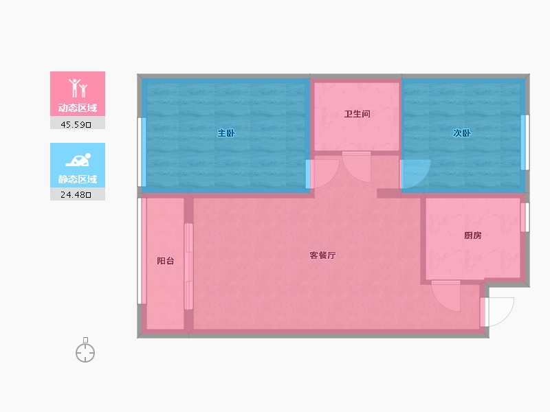 辽宁省-沈阳市-国-70.00-户型库-动静分区