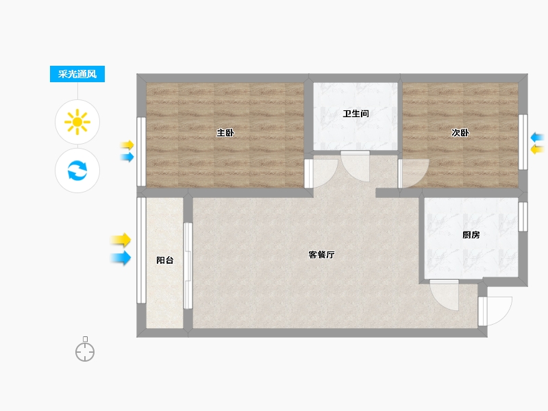 辽宁省-沈阳市-国-70.00-户型库-采光通风