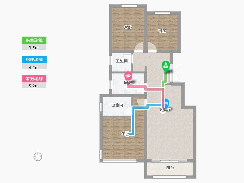 河北省-保定市-尧都瑞府-90.00-户型库-动静线