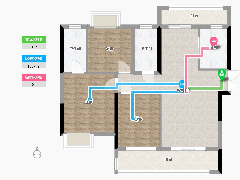 湖北省-宜昌市-龙盘湖世纪山水-87.54-户型库-动静线