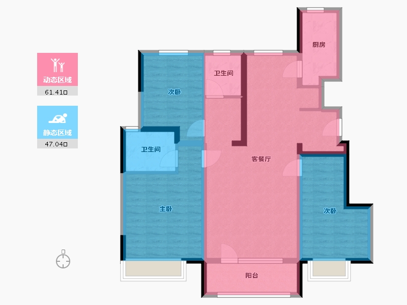 山东省-威海市-龙湖·春江天境-96.00-户型库-动静分区