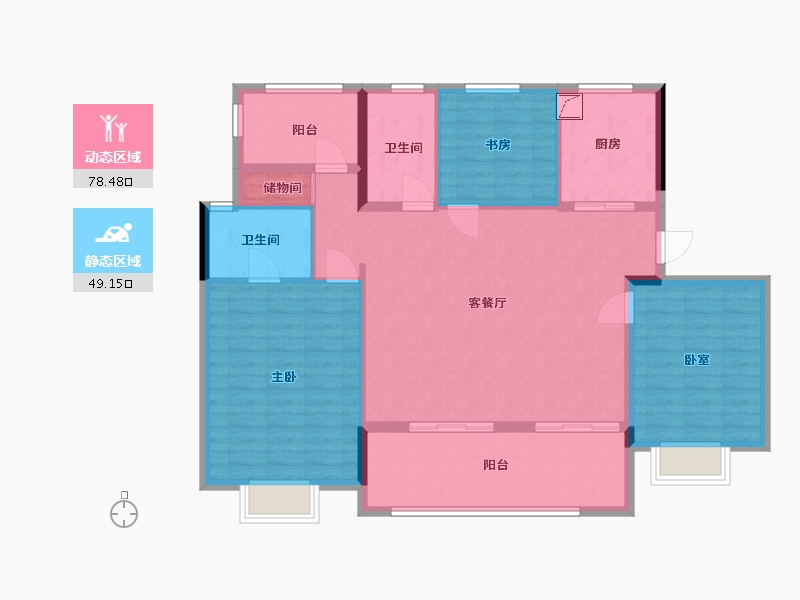 安徽省-合肥市-置地瑞玺-116.63-户型库-动静分区