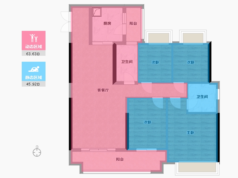 广东省-佛山市-中交诚湾悦府-96.00-户型库-动静分区