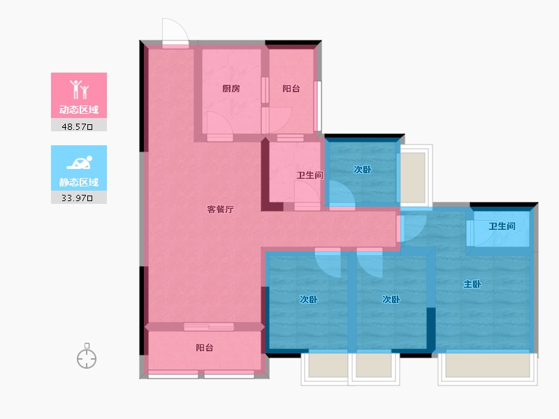 重庆-重庆市-高铁景苑-105.00-户型库-动静分区