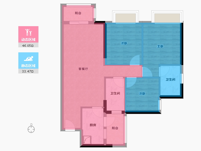 广东省-佛山市-泷景花园-70.00-户型库-动静分区