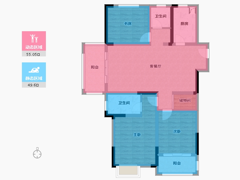 安徽省-阜阳市-金悦东湖-95.00-户型库-动静分区